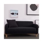 Housse de protection extensible noire pour fauteuils et canap�s ¿ antid�rapante, lavable en machine, ...