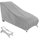 Housse de protection imperméable pour chaise longue d'extérieur, 208 x 76 x 79 cm, noire et grise Housse de protection imperméable pour chaise longue d'extérieur, 208 x 76 x 79 cm, noire et grise