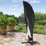 Housse de protection pour parasol d�port� noir r�sistant a l'eau 280cm - 30 * 81 * 46cm 210d oxford pour ...