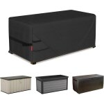 Housse de rangement rectangulaire 600d imperméable pour coffre de terrasse ¿ 142, 2 x 66 cm ¿ noir Housse de rangement rectangulaire 600d imperméable pour coffre de terrasse ¿ 142, 2 x 66 cm ¿ noir
