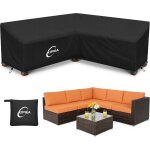 Housse salon de jardin forme en v imperm�able, 420d oxford tissu housse de canap� d'angle ext�rieur coupe ...