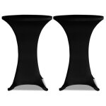 Housse de table � 60 cm noir extensible 2 pcs