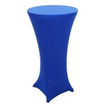 Housse de table de bar extensible diam�tre 60 cm bleu 04 0007208