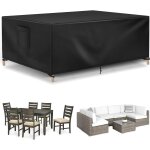Housse table de jardin, 420d tissu oxford housses pour mobilier de jardin rsistant a l'eau, a la poussire ...