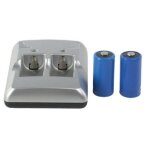 Hq - chargeur de batteries + adaptateur secteur + adaptateur d'alimentation de voiture 2 x cr123a - li ...