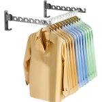 Hthed - 2 pices etendoir mural, rotation 90 porte - vtements pliable mural avec 40cm tige de suspension, ...