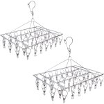 Hthed - acier inoxydable sock séchage rack, acier inoxydable, 2 pcs hangers, 36 pegs Hthed - acier inoxydable sock séchage rack, acier inoxydable, 2 pcs hangers, 36 pegs