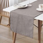 Hthed - chemin de table anti tache effet lin - facile  laver et repasser - comme nappe de jardin en ...
