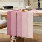 Hthed - chemin de table moderne printanier - en lin - anti - taches - lavable - idal comme nappe de ...