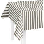 Hthed - nappe lavable au mtre - 200 x 140 cm (bord coup) - motif  rayures beige - impermable - idale ...