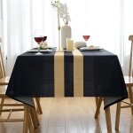 Hthed - nappe noire lavable 240 x 140 cm - aspect lin petite grise vintage - rectangulaire - protection ... Hthed - nappe noire lavable 240 x 140 cm - aspect lin petite grise vintage - rectangulaire - protection ...