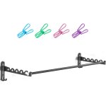 Hthed - sèche linge mural, pliable tige de crochet de suspension accessoires tringle pour hôtel, chambre, ... Hthed - sèche linge mural, pliable tige de crochet de suspension accessoires tringle pour hôtel, chambre, ...