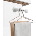 Hthed - schoir a ventouses, tige de schage de voyage a 4 trous, organisateur porte vtements extensible, ...