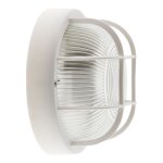 Hublot rond 60w avec grille ip44 e27 classe ii blanc Hublot rond 60w avec grille ip44 e27 classe ii blanc