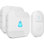 Huej - sonnette sans fil exterieur etanche, kit de carillon avec 300 m�tres, 2 r�cepteurs enfichables ...