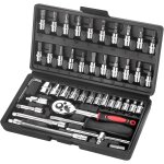 Iawan - 46 pices jeu de douille chrome vanadium 1 / 4  adaptateur jeu coffret douille pour voiture bricolage ...