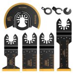 Iawan - lame de scie oscillante en titane, aicoya 5 pices lames accessoires d'outil multifonction pour ...