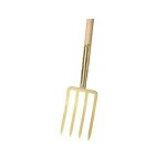 Ideal 67000001 fourche � b�cher � poign�e en t et dents en forme de ba��onnette, taille 4, 85 cm dor� ...