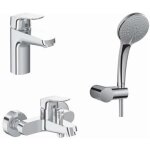 Ideal - pack robinetterie ceraflex et set 3 fonctions hb chrome avec mitigeur de douche standard