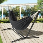 Idmarket hamac avec support m�tal et toile ray�e