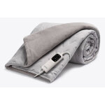 Imetec caldoplaid couverture chauffante 150 w gris tissu, peluche