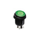 Interrupteur � bascule illumin� - vert - 2p dpst / on - off, 12v