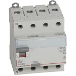 Interrupteur diff�rentiel dxa� - id vis / vis 4 p�les 400v25a type hpi 30ma 4 modules legrand 411694 ...