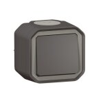 Interrupteur ou va - et - vient 10ax 250v plexo complet saillie anthracite (069761l)