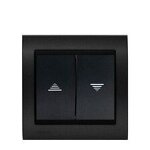 Interrupteur volet roulant anthracite delta iris + plaque mtal textur? alu noir - siemens