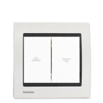 Interrupteur volet roulant blanc delta iris + plaque mtal blanc - siemens