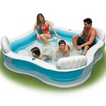 Intex piscine gonflable enfant et famille gonflable avec 4 sieges 229 x 229 x 66 cm