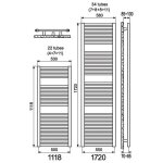 Irsap - s�che - serviette (mixte avec r�sistance en option) ares 1118 mm 553w - 200740