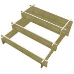 Jardinire a 3 niveaux 90 x 90 x 35 cm bois imprgn