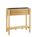 Jardini�re d'ext�rieur en bois d'acacia marron h75