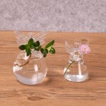Jardini�re de fleurs en verre en forme d'ange, vase transparent suspendu, d�coration de mariage pour ...
