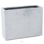 Jardini�re haute en fibre de verre h 60 cm gris ciment