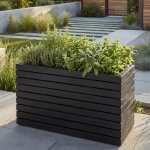 Jardini�re hwc - l21, bac a fleurs, pot de fleurs, jardini�re sur pied, carr�e 41 x 63 x 23 cm, pour ...