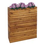 Jardini�re hwc - l21, bac a plantes sur�lev� pot de fleurs, carr� 77x63x23cm outdoor acacia bois certifi� ...