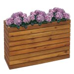 Jardinière hwc - l21, jardinière pot de fleurs surélevé, rectangulaire 41x63x23cm outdoor acacia bois ... Jardinière hwc - l21, jardinière pot de fleurs surélevé, rectangulaire 41x63x23cm outdoor acacia bois ...