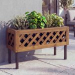 Jardini�re hwc - p86, bac a fleurs, pour l'int�rieur et l'ext�rieur, en bois d'acacia certifi� mvg, 35 ...