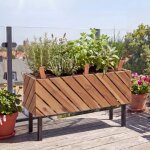 Jardini�re hwc - p87, bac a fleurs, pour l'int�rieur et l'ext�rieur, en bois d'acacia certifi� mvg, 36 ...