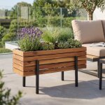 Jardini�re hwc - p88, bac a fleurs, pour l'int�rieur et l'ext�rieur, en bois d'acacia certifi� mvg, 35 ...