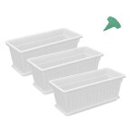 Jardini�res de l�gumes rectangulaires en plastique, bo�tes de fen�tre a fleurs blanches, pour rebord ...