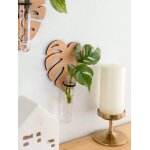 Jardinières murales en forme de feuille, pots de plantes muraux en bois suspendus avec vase a tubes a ... Jardinières murales en forme de feuille, pots de plantes muraux en bois suspendus avec vase a tubes a ...