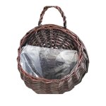 Jardini�re murale en osier et rotin, faite a la main, support pour plantes grimpantes
