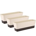 Jardini�re rectangulaire avec �tiquettes, pot de fleurs rectangulaire en plastique de 30, 5 cm, jardini�res ...