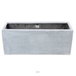 Jardinière rectangulaire en fibre de verre h 40 cm gris ciment Jardinière rectangulaire en fibre de verre h 40 cm gris ciment