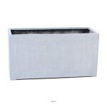Jardinière rectangulaire en fibre de verre h 50 cm gris ciment Jardinière rectangulaire en fibre de verre h 50 cm gris ciment