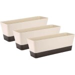 Jardinire rectangulaire en plastique, jardinire d'extrieur pour balcon, 30, 5 cm, lot de 3