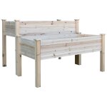 Jardini�re sur pieds carr� potager 2 etages dim. 115l x 114l x 76h cm inserts d'irrigation bois sapin ...